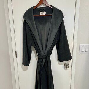 UGG | Men’s BRUNSWICK Fleece-Lined Hooded Belted Robe - Gray - Sz M/L